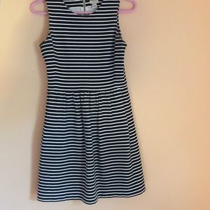 Black and white striped dress